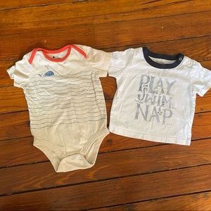 Gap Bundle Summer Onesie & Shirt Size 6-12 Months